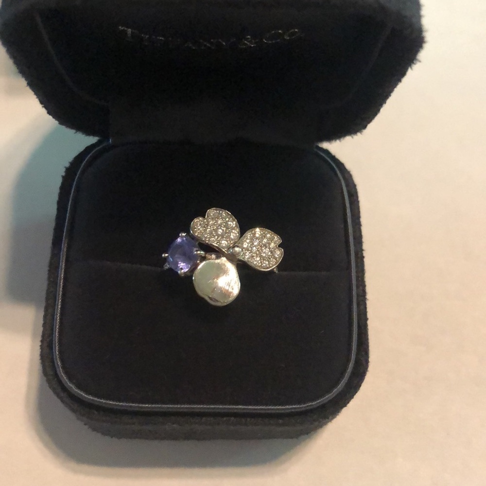 Tiffany & Co. Tiffany Paper Flowers Diamond and Tanzanite Ring
